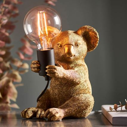 Endon 95082 - Bordslampa KOALA 1xE27/10W/230V i guld
