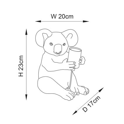 Endon 95082 - Bordslampa KOALA 1xE27/10W/230V i guld