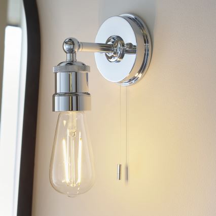 Endon 95505 - MILLER vägglampa för badrum 1xE27/6W/230V IP44, blank krom