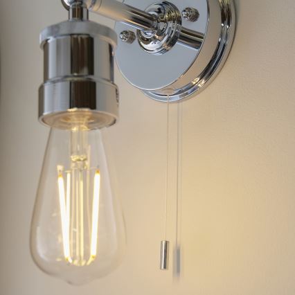 Endon 95505 - MILLER vägglampa för badrum 1xE27/6W/230V IP44, blank krom