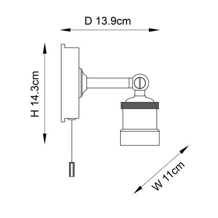 Endon 95505 - MILLER vägglampa för badrum 1xE27/6W/230V IP44, blank krom