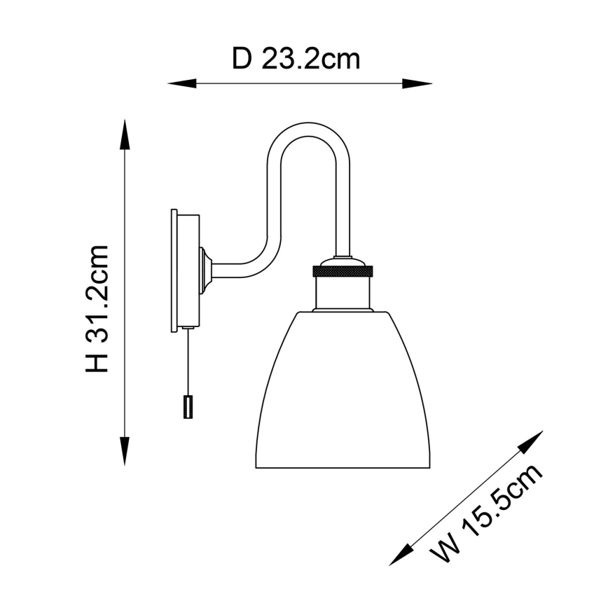 Endon 95506 - PIPER vägglampa för badrum 1xE27/10W/230V IP44 polerad krom