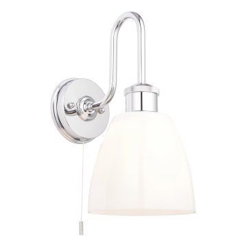 Endon 95506 - Badrumsvägglampa PIPER 1xE27/10W/230V IP44 blank krom/vit