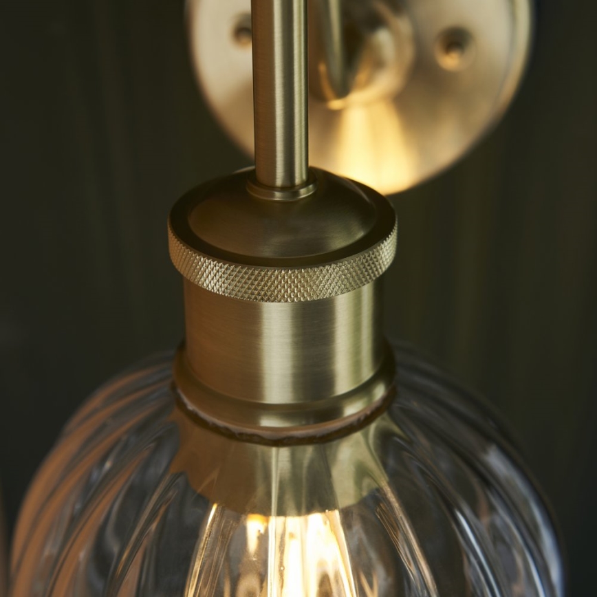 Endon 95507 - Vägglampa för badrum KENDALL 1xE27/10W/230V IP44 mässing