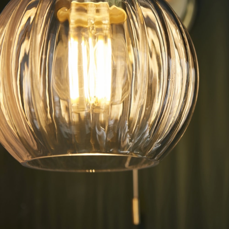 Endon 95507 - Vägglampa för badrum KENDALL 1xE27/10W/230V IP44 mässing