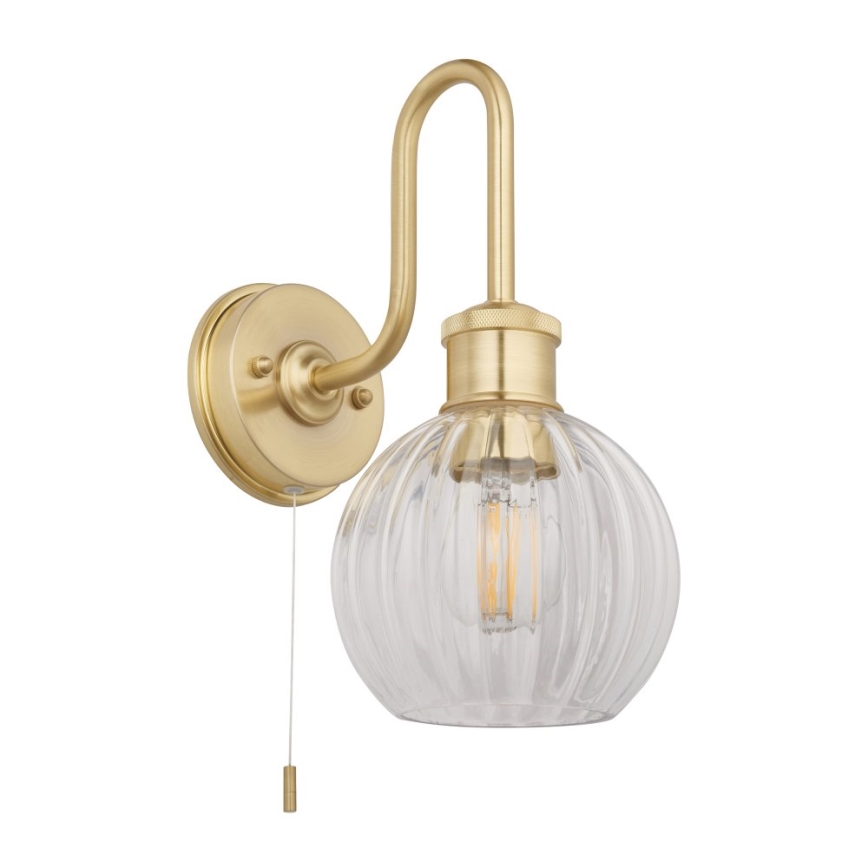 Endon 95507 - Vägglampa för badrum KENDALL 1xE27/10W/230V IP44 mässing