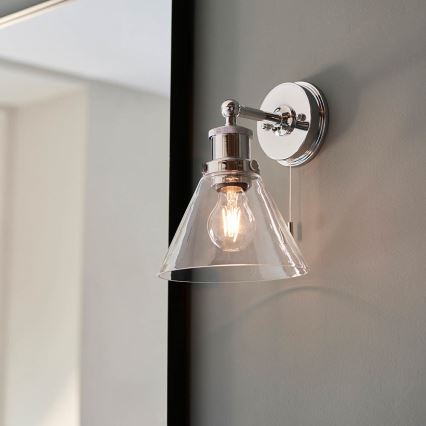 Endon 95513- Väggspotlight för badrum TOULON 1xE27/10W/230V IP44, blank krom