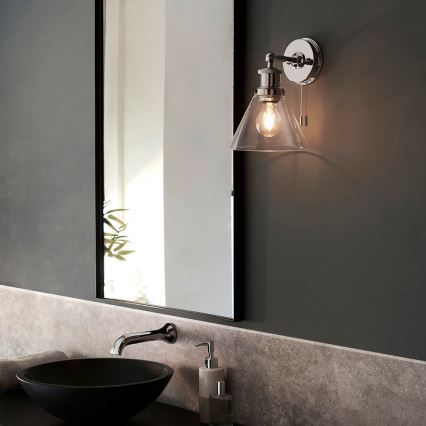 Endon 95513- Väggspotlight för badrum TOULON 1xE27/10W/230V IP44, blank krom