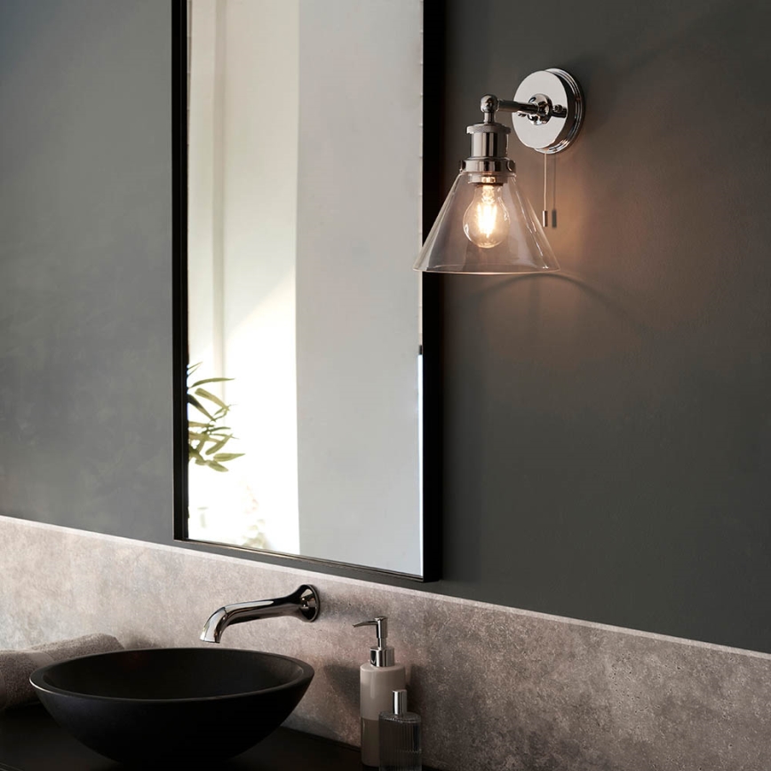 Endon 95513- Väggspotlight för badrum TOULON 1xE27/10W/230V IP44, blank krom