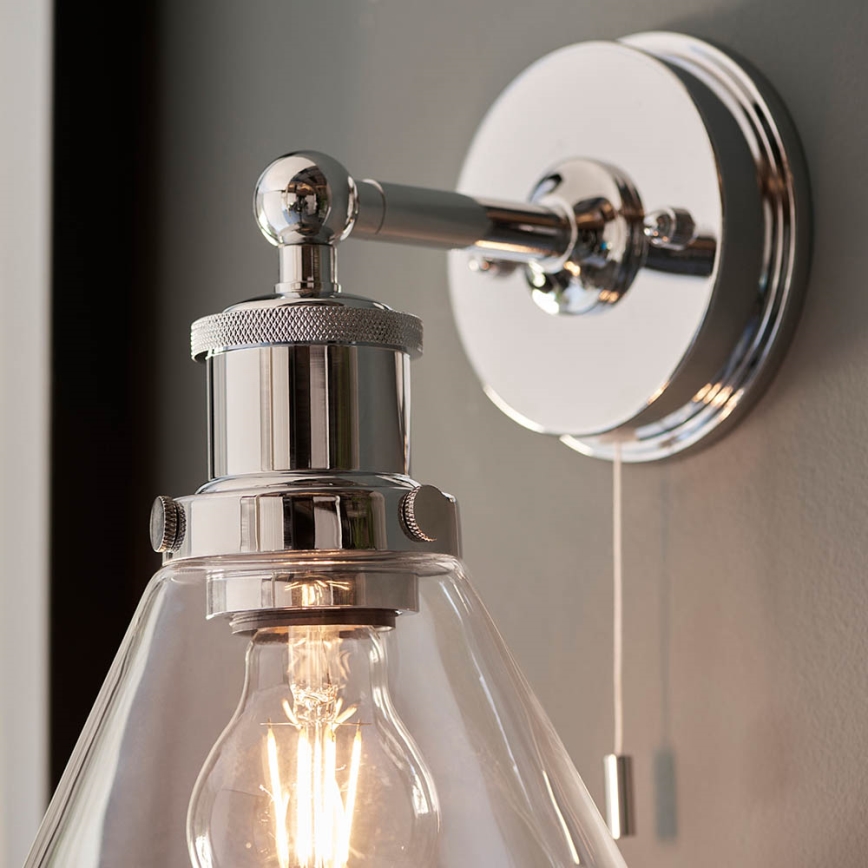 Endon 95513- Väggspotlight för badrum TOULON 1xE27/10W/230V IP44, blank krom