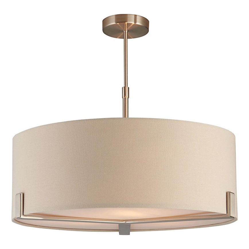 Endon 95834 - Pendelkrona HAYFIELD 3xE27/40W/230V matt krom/beige