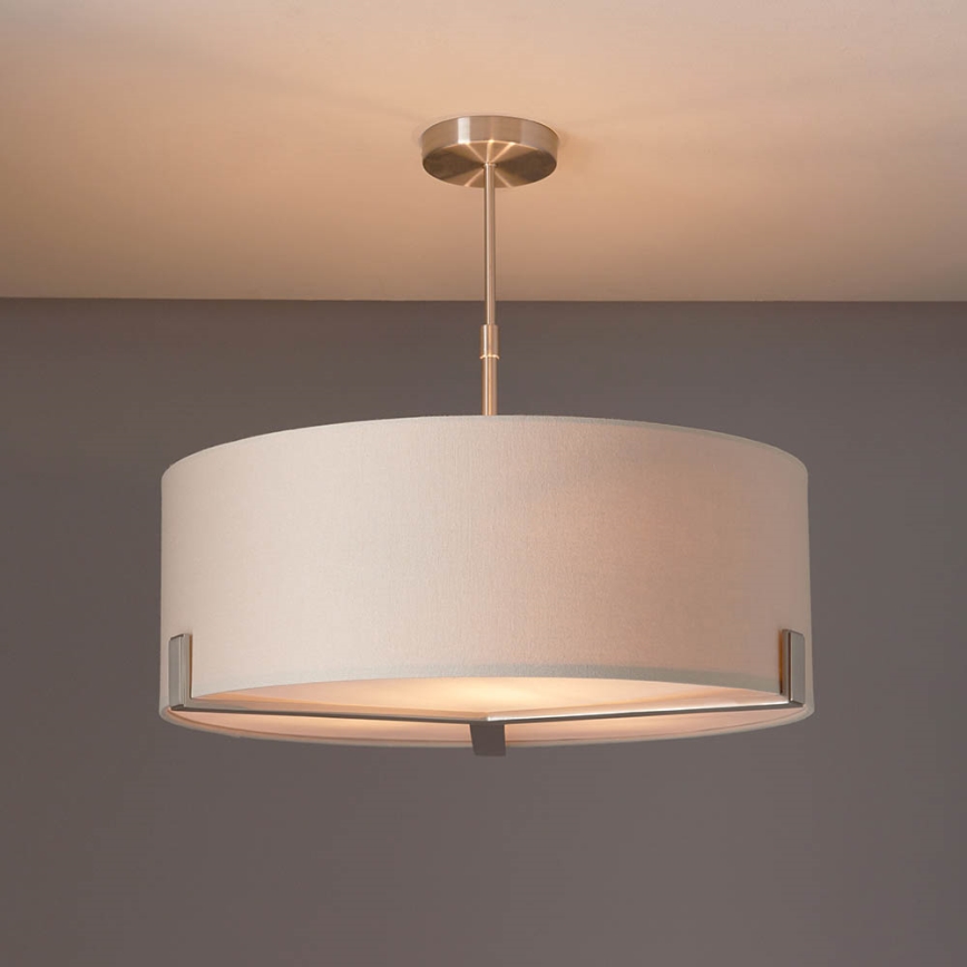 Endon 95834 - Pendelkrona HAYFIELD 3xE27/40W/230V matt krom/beige