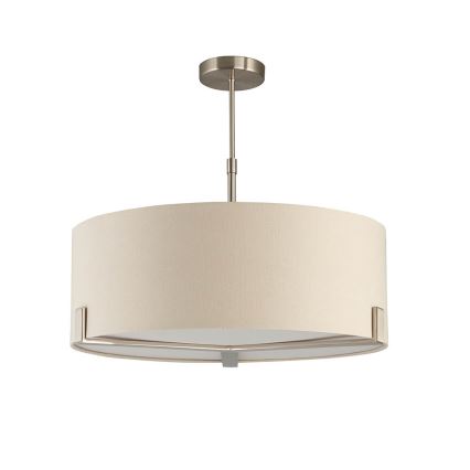Endon 95834 - Pendelkrona HAYFIELD 3xE27/40W/230V matt krom/beige