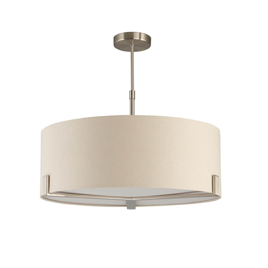 Endon 95834 - Pendelkrona HAYFIELD 3xE27/40W/230V matt krom/beige