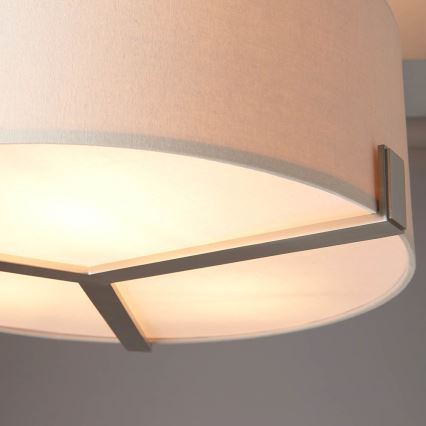 Endon 95834 - Pendelkrona HAYFIELD 3xE27/40W/230V matt krom/beige