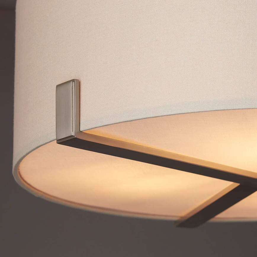 Endon 95834 - Pendelkrona HAYFIELD 3xE27/40W/230V matt krom/beige