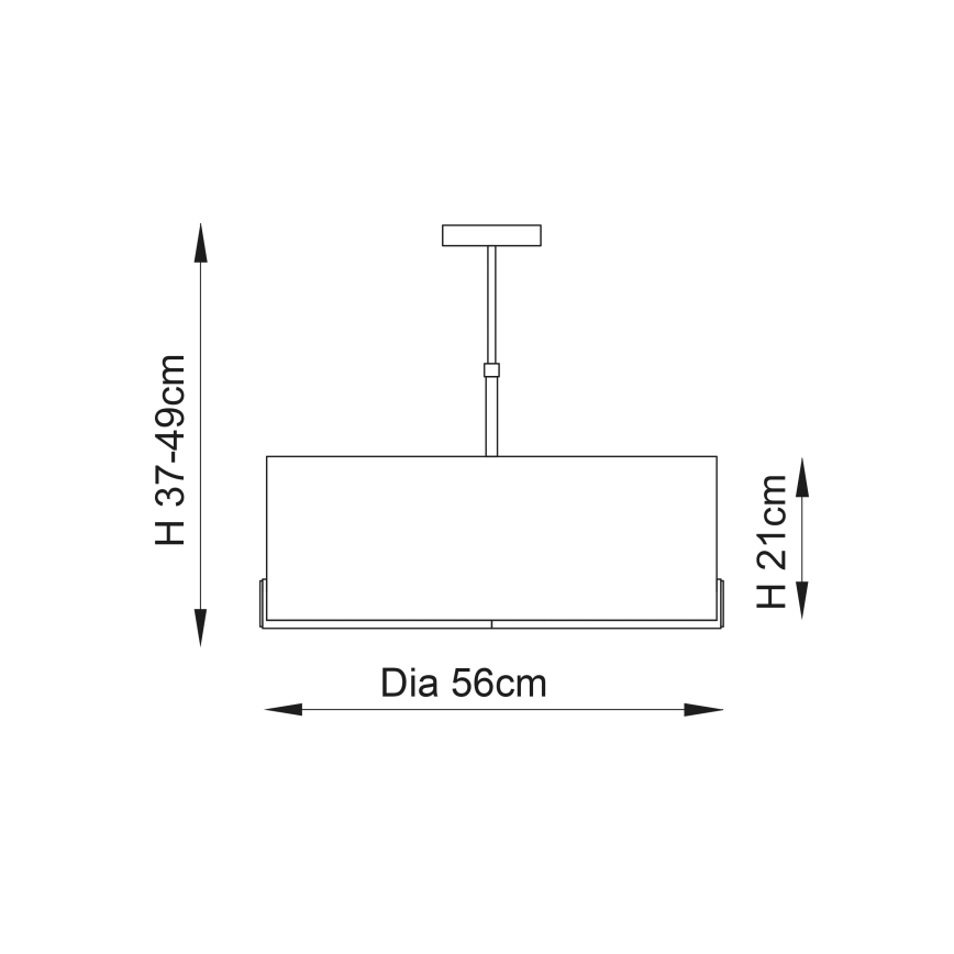 Endon 95834 - Pendelkrona HAYFIELD 3xE27/40W/230V matt krom/beige