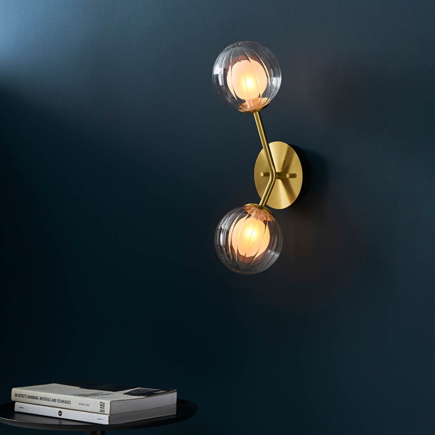 Endon 96691 - Vägglampa NORTHWEST 2xG9/3W/230V, guldig