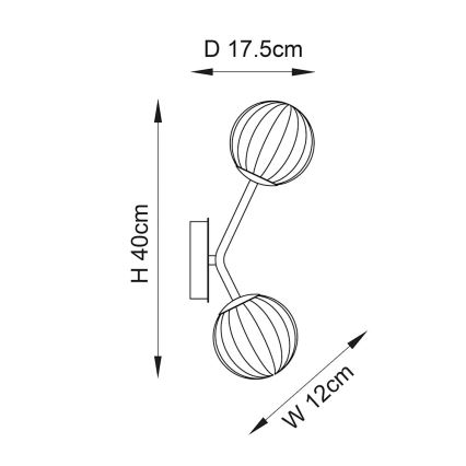 Endon 96691 - Vägglampa NORTHWEST 2xG9/3W/230V, guldig