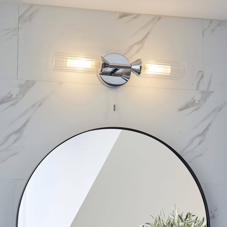 Endon 97172 - Badrumsvägglampa NATORI 2xG9/3W/230V IP44 blank krom