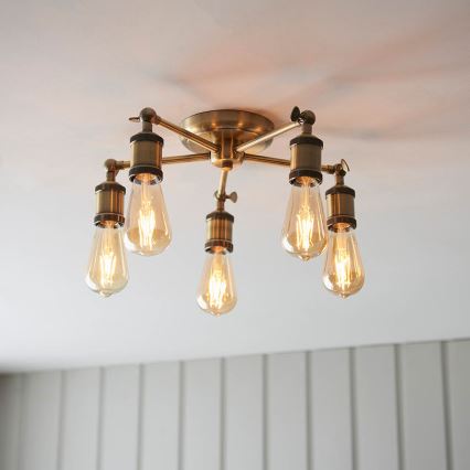 Endon 97244 - Spotlight HAL 5xE27/10W/230V mässing