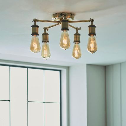 Endon 97244 - Spotlight HAL 5xE27/10W/230V mässing