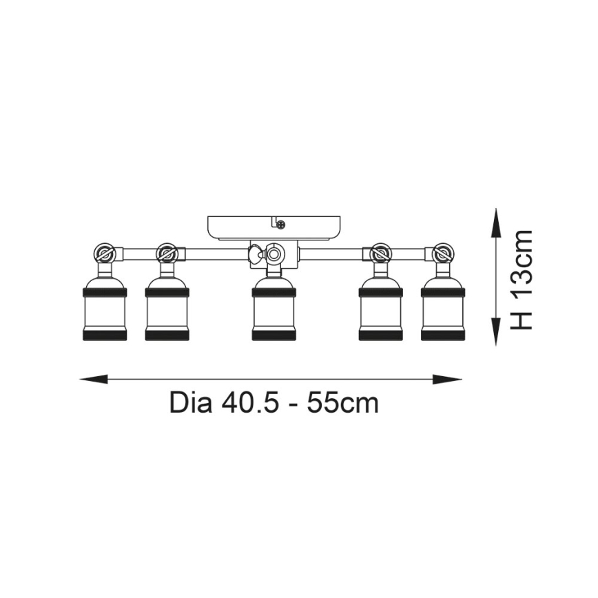 Endon 97244 - Spotlight HAL 5xE27/10W/230V mässing