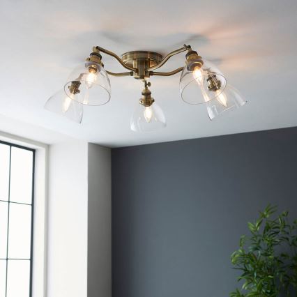 Endon 97248 - Spotlampa HANSEN 5xE14/7W/230V mässing