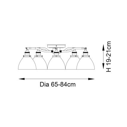 Endon 97248 - Spotlampa HANSEN 5xE14/7W/230V mässing