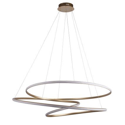 Endon 97645 - Dimbar LED-pendel på vajer TWIRL LED/131W/230V 3000K, guldfinish