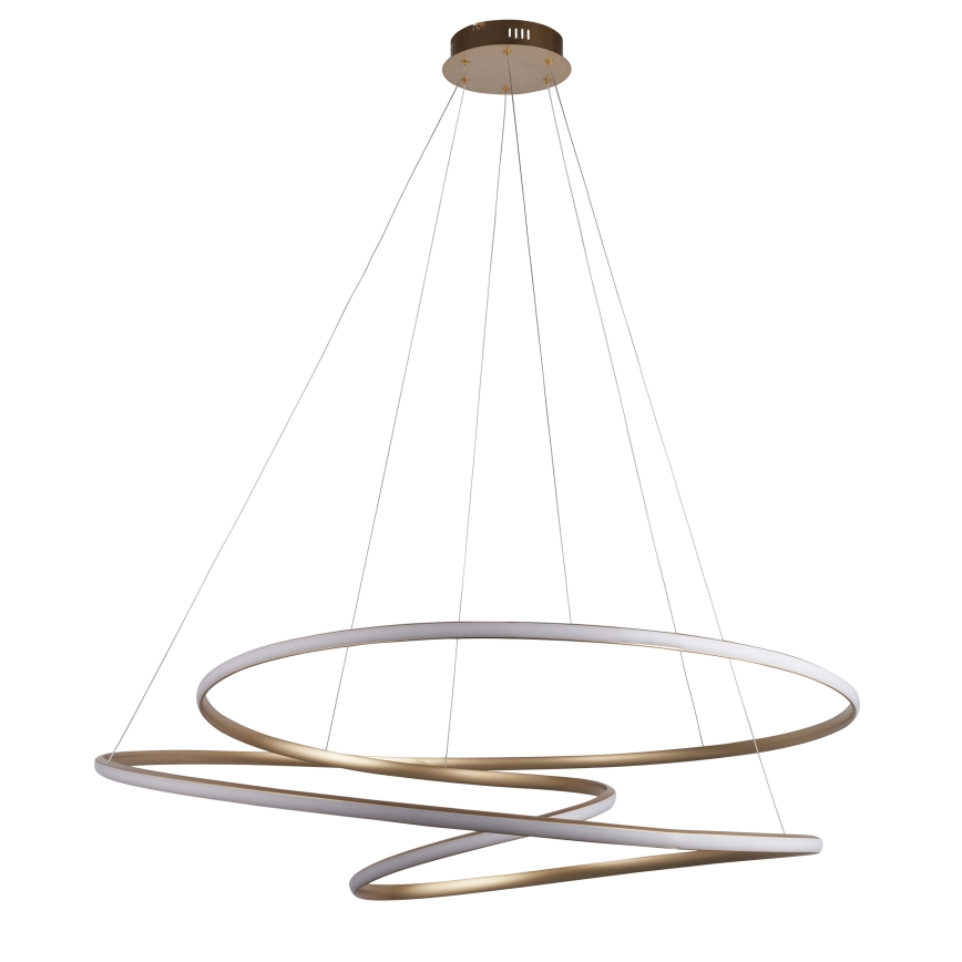 Endon 97645 - Dimbar LED-pendel på vajer TWIRL LED/131W/230V 3000K, guldfinish