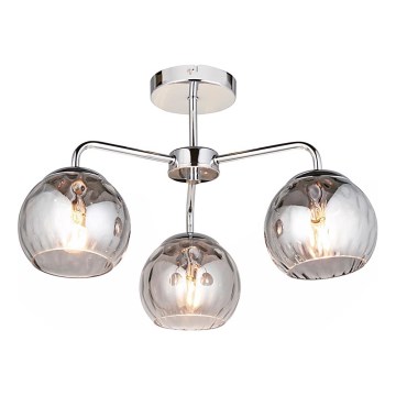 Endon 97971 - Plafondlampa DIMPLE 3xE14/7W/230V blank krom/rökgrå