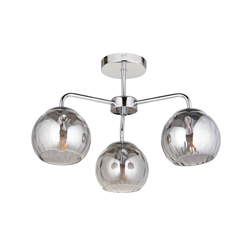 Endon 97971 - Plafondlampa DIMPLE 3xE14/7W/230V blank krom/rökgrå