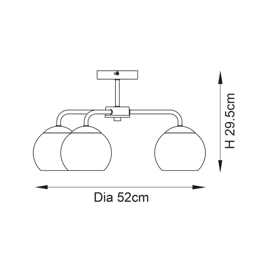 Endon 97971 - Plafondlampa DIMPLE 3xE14/7W/230V blank krom/rökgrå