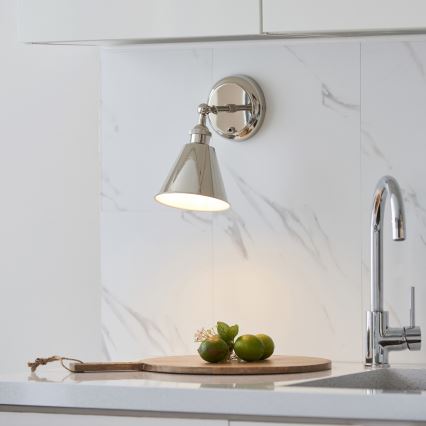 Endon 98716 - Väggspotlight HALLE 1xE14/40W/230V i blank krom