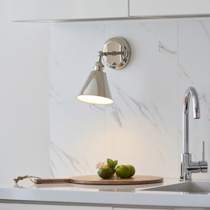 Endon 98716 - Väggspotlight HALLE 1xE14/40W/230V i blank krom