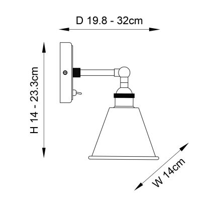 Endon 98716 - Väggspotlight HALLE 1xE14/40W/230V i blank krom