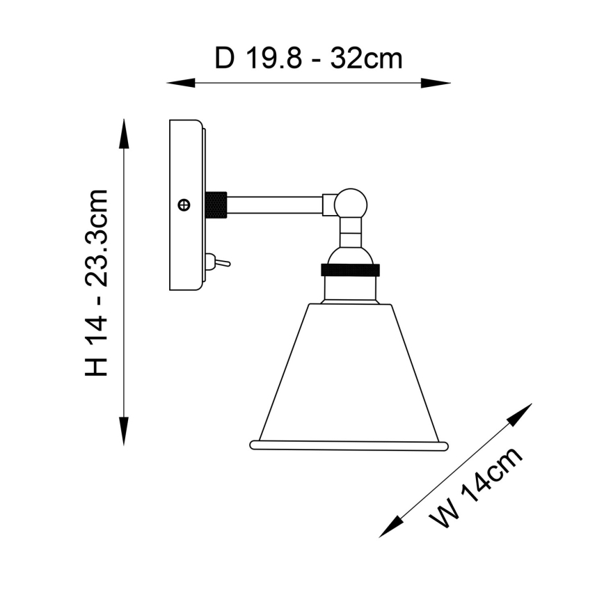 Endon 98716 - Väggspotlight HALLE 1xE14/40W/230V i blank krom