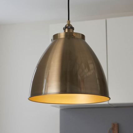 Endon 98744 - Pendellampa på vajer FRANKLIN 1xE27/10W/230V mässing