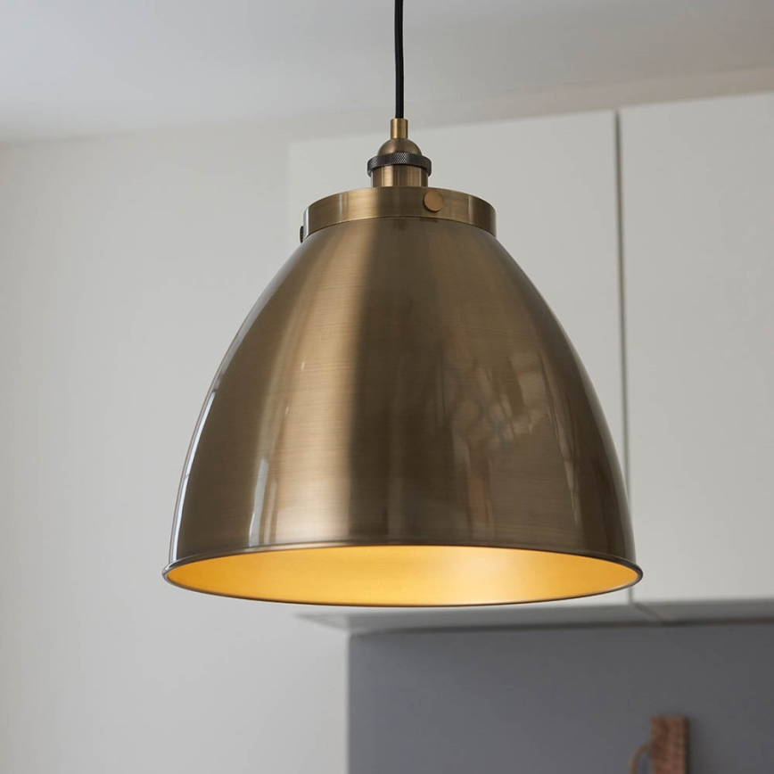 Endon 98744 - Pendellampa på vajer FRANKLIN 1xE27/10W/230V mässing