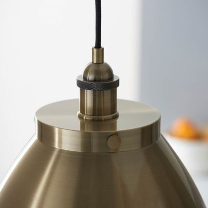 Endon 98744 - Pendellampa på vajer FRANKLIN 1xE27/10W/230V mässing