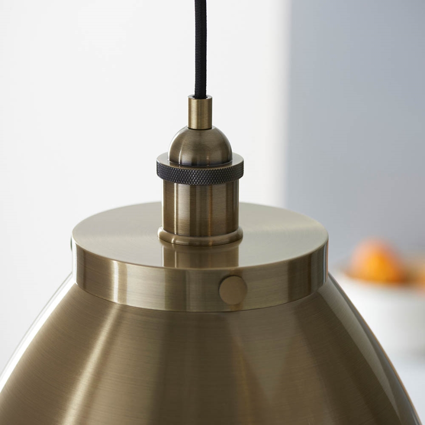 Endon 98744 - Pendellampa på vajer FRANKLIN 1xE27/10W/230V mässing