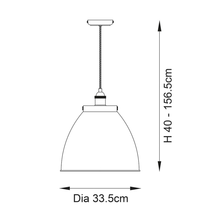 Endon 98744 - Pendellampa på vajer FRANKLIN 1xE27/10W/230V mässing