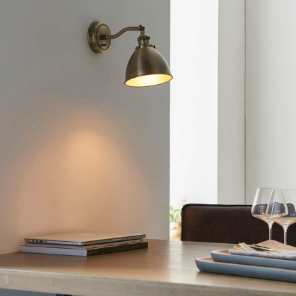 Endon 98746 - Väggspotlight FRANKLIN 1xE14/7W/230V mässing