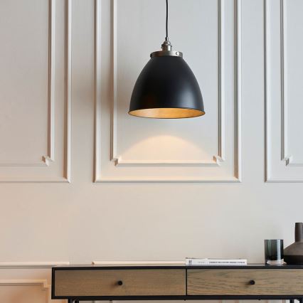 Endon 98749 - Pendellampa FRANKLIN med kabel 1xE27/10W/230V svart/mässing