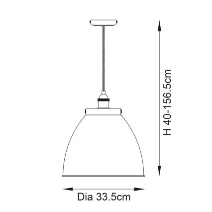Endon 98749 - Pendellampa FRANKLIN med kabel 1xE27/10W/230V svart/mässing