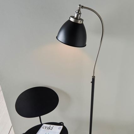 Endon 98753 - Golvlampa FRANKLIN 1xE27/10W/230V mattkrom/antracit