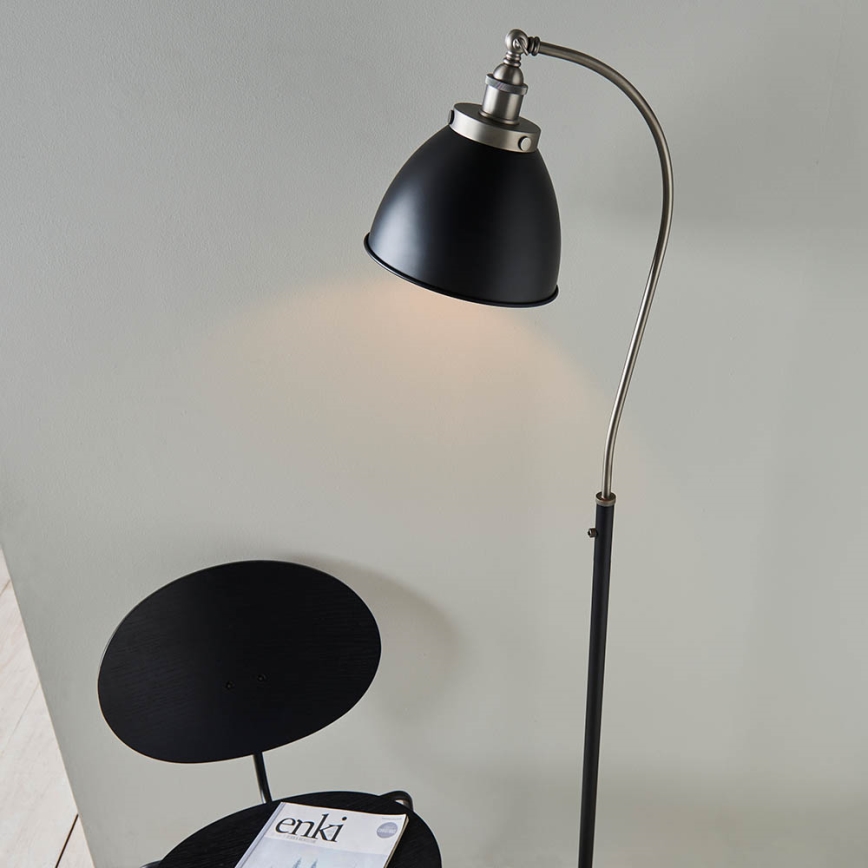 Endon 98753 - Golvlampa FRANKLIN 1xE27/10W/230V mattkrom/antracit
