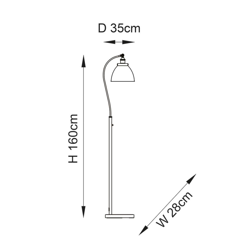 Endon 98753 - Golvlampa FRANKLIN 1xE27/10W/230V mattkrom/antracit