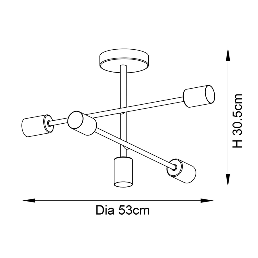 Endon 98786 - Ljuskrona på stång SOHAN 5xE27/10W/230V mässing